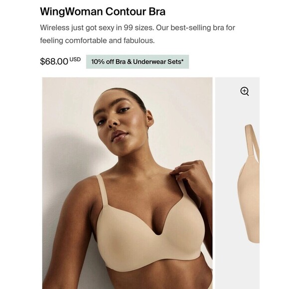 Brand New Knix Wing Woman Contour Bra - Beige Size 7++ - Picture 1 of 8